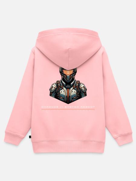 Project Chronos Cyberpunk Mech Design - Kinder Premium Organic Zip Hoodie - Rosa