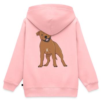Staffordshire Bullterrier - Kinder Premium Organic Zip Hoodie - Rosa - Hinten - AI Model Kid Female (0cm)