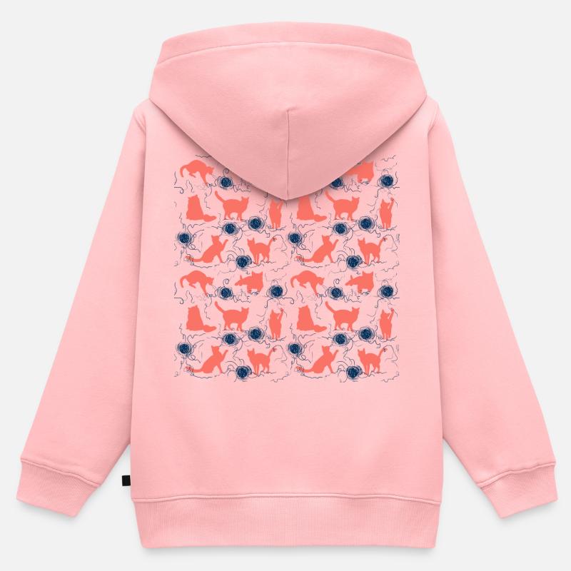 chatons de corail - Sweat Premium à capuche zippé enfant bio - rose