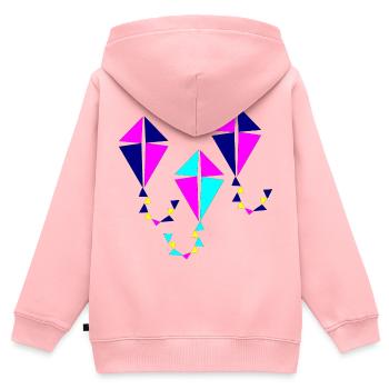 Drachen HERBST - Kinder Premium Organic Zip Hoodie - Rosa - Hinten - AI Model Kid Female (0cm)