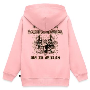 Dämon raus lassen - Kinder Premium Organic Zip Hoodie - Rosa - Hinten - AI Model Kid Female (0cm)