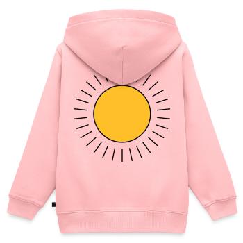 Soleil - Sweat Premium à capuche zippé enfant bio - rose - Dos - AI Model Kid Female (0cm)