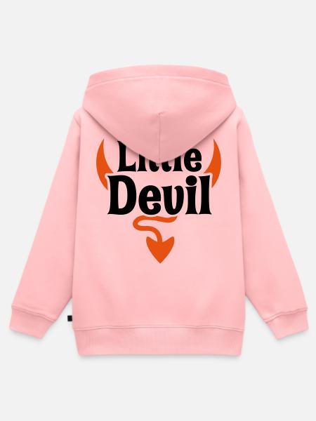 little Devil baby - Kinder Premium Organic Zip Hoodie - Rosa