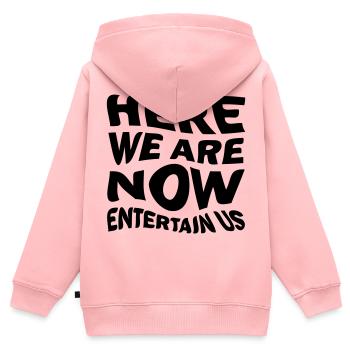 Unterhalten Sie uns! - Kinder Premium Organic Zip Hoodie - Rosa - Hinten - AI Model Kid Female (0cm)