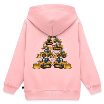 Lustiger Bulldozer Weihnachtsbaum Geschenk  - Kinder Premium Organic Zip Hoodie - Rosa - Hinten - AI Model Kid Female (0cm)