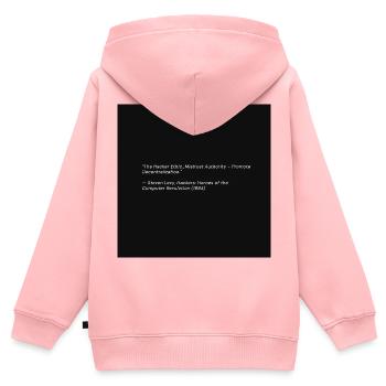 Hacker-Ethik-Zitat über Black - Kinder Premium Organic Zip Hoodie - Rosa - Hinten - AI Model Kid Female (0cm)