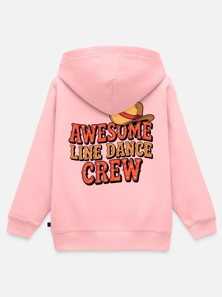 Awesome Line Dance Crew - Kinder Premium Organic Zip Hoodie - Rosa