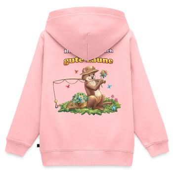 Siggi und der Zauberwald - Otto Otter beim Angeln - Kinder Premium Organic Zip Hoodie - Rosa - Hinten - AI Model Kid Female (0cm)