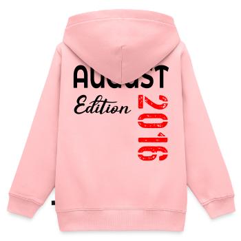 10th Birthday August 2016 - Kids Premium Organic Zip-up Hoodie - rose - Back - AI Model Kid Female (0cm)