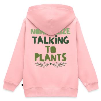Normaliser la communication avec les plantes - Sweat Premium à capuche zippé enfant bio - rose - Dos - AI Model Kid Female (0cm)