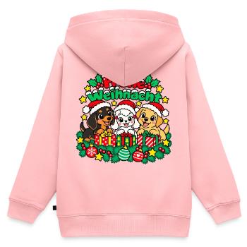 Dackel Pudel Labrador - Kinder Premium Organic Zip Hoodie - Rosa - Hinten - AI Model Kid Female (0cm)