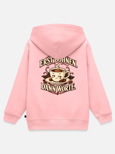 Erst Bohnen dann Worte - Kinder Premium Organic Zip Hoodie - Rosa