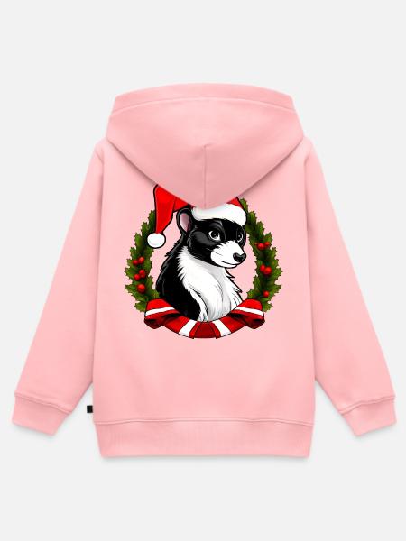 Weihnachtsmann Stinktier - Kinder Premium Organic Zip Hoodie - Rosa