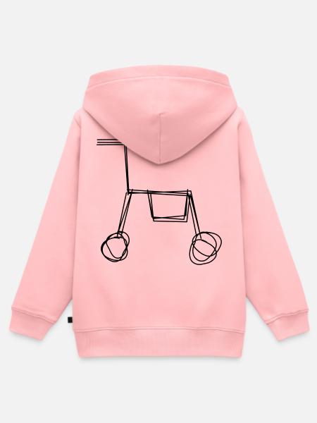 Rollator handgezeichnet - Kinder Premium Organic Zip Hoodie - Rosa