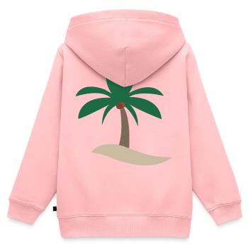 Palme - Kinder Premium Organic Zip Hoodie - Rosa - Hinten - AI Model Kid Female (0cm)