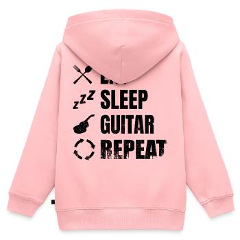 Gitarrist Tägliche Routine - Kinder Premium Organic Zip Hoodie - Rosa - Hinten - AI Model Kid Female (0cm)