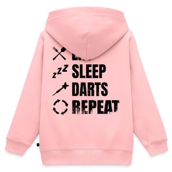 Dart Täglicher Zeitplan - Kinder Premium Organic Zip Hoodie - Rosa - Hinten - AI Model Kid Female (0cm)