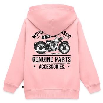 Motorrad Klassikdesign mit Lebensgefühl - Kinder Premium Organic Zip Hoodie - Rosa - Hinten - AI Model Kid Female (0cm)