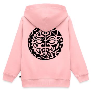 Polynesischer Schädel (Schwarz) - Kinder Premium Organic Zip Hoodie - Rosa - Hinten - AI Model Kid Female (0cm)