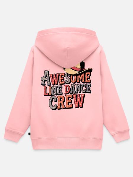 Awesome Line Dance Crew - Kinder Premium Organic Zip Hoodie - Rosa