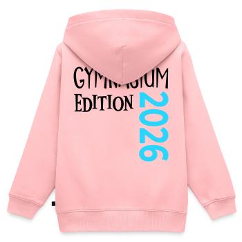 Gymnasium 2026 - Kids Premium Organic Zip-up Hoodie - rose - Back - AI Model Kid Female (0cm)