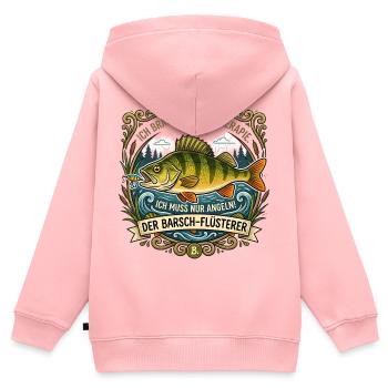 Der Barsch-Flüsterer - Kinder Premium Organic Zip Hoodie - Rosa - Hinten - AI Model Kid Female (0cm)