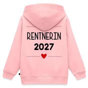 Rente, Rentnerin 2027 Herz - Kinder Premium Organic Zip Hoodie - Rosa - Hinten - AI Model Kid Female (0cm)