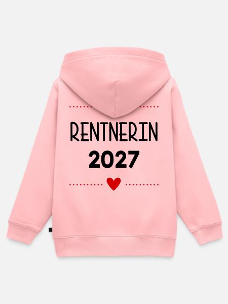 Rente, Rentnerin 2027 Herz - Kinder Premium Organic Zip Hoodie - Rosa