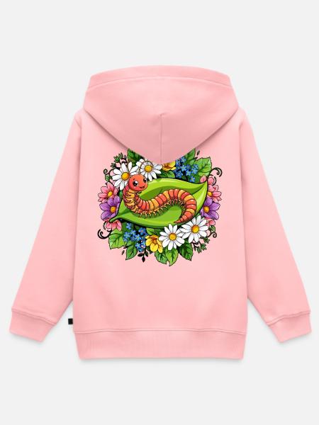 Hundertfüßer Cartoon - Kinder Premium Organic Zip Hoodie - Rosa