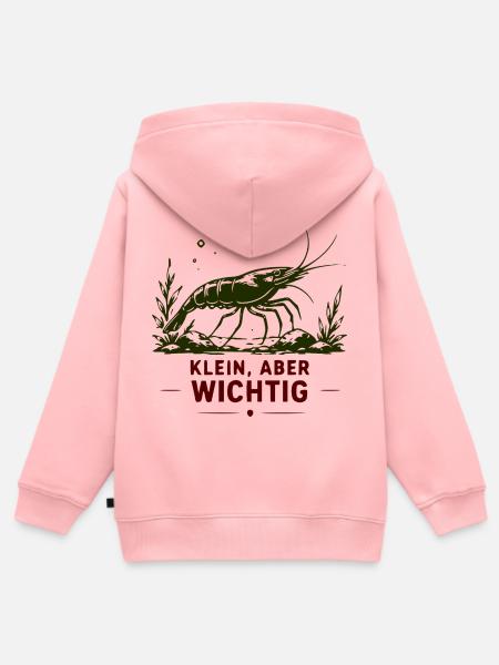 Klein, aber Wichtig Garnelen-Motiv - Kinder Premium Organic Zip Hoodie - Rosa