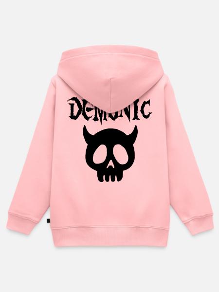 Manga Dämonenschädel (Schwarz) - Kinder Premium Organic Zip Hoodie - Rosa