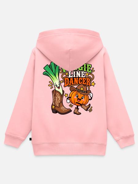 Veggie Line Dancer – Kürbis Cowboy Duo - Kinder Premium Organic Zip Hoodie - Rosa