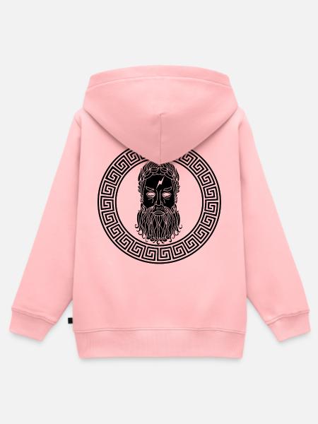 Gott der Mythologie (Schwarz) - Kinder Premium Organic Zip Hoodie - Rosa