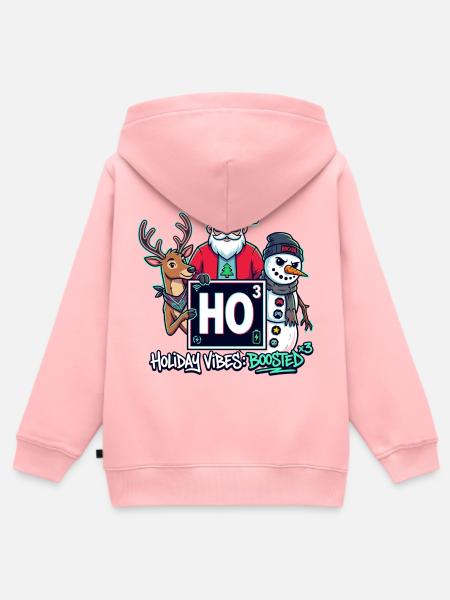 Weihnachtsmann Rentier Schneemann Cooles Team - Kinder Premium Organic Zip Hoodie - Rosa