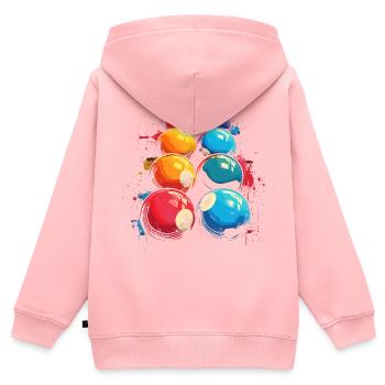 Lustiges Billard - Kinder Premium Organic Zip Hoodie - Rosa - Hinten - AI Model Kid Female (0cm)