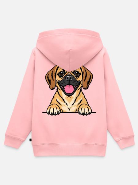 Puggle - Kinder Premium Organic Zip Hoodie - Rosa