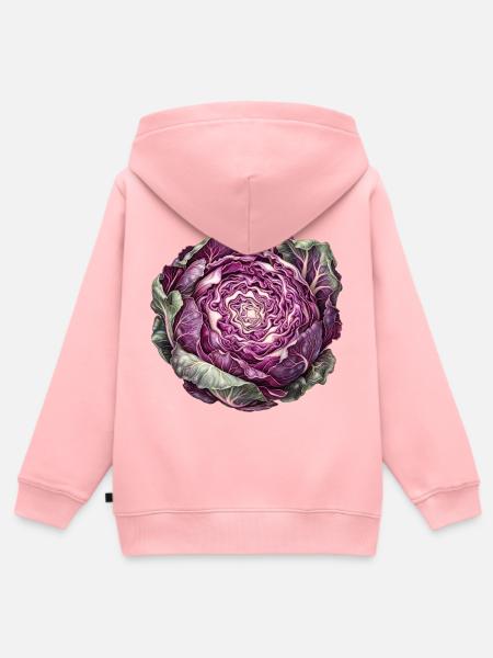 Rotkohl Rosette - Kinder Premium Organic Zip Hoodie - Rosa