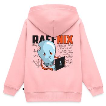 Ampoule Raffnix - Sweat Premium à capuche zippé enfant bio - rose - Dos - AI Model Kid Female (0cm)
