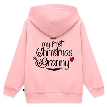 My first Christmas as Granny - Kinder Premium Organic Zip Hoodie - Rosa - Hinten - AI Model Kid Female (0cm)