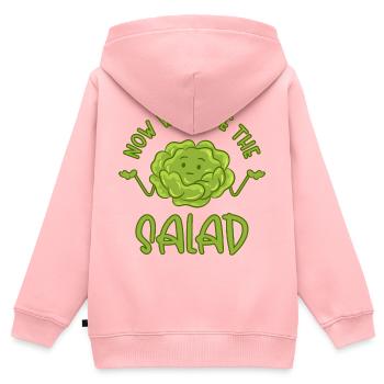 Maintenant, nous avons la salade - Sweat Premium à capuche zippé enfant bio - rose - Dos - AI Model Kid Female (0cm)