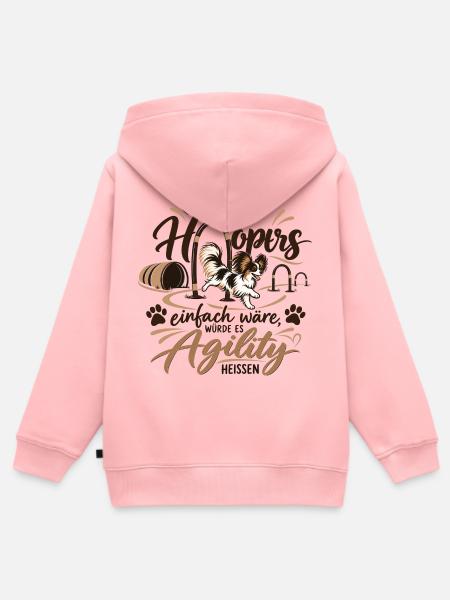 HoopersAgility - Kinder Premium Organic Zip Hoodie - Rosa