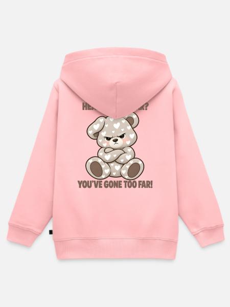 Grummeliger Bär mit Herzen - Kinder Premium Organic Zip Hoodie - Rosa