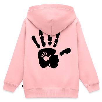 Hand in Hand - Händer - Mama - Baby - Papa - Kind - Kinder Premium Organic Zip Hoodie - Rosa - Hinten - AI Model Kid Female (0cm)