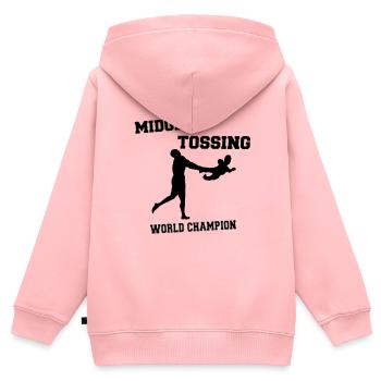 Werfender-Weltmeister - Kinder Premium Organic Zip Hoodie - Rosa - Hinten - AI Model Kid Female (0cm)