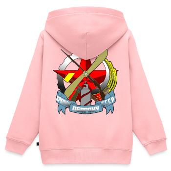 Russie - Sweat Premium à capuche zippé enfant bio - rose - Dos - AI Model Kid Female (0cm)