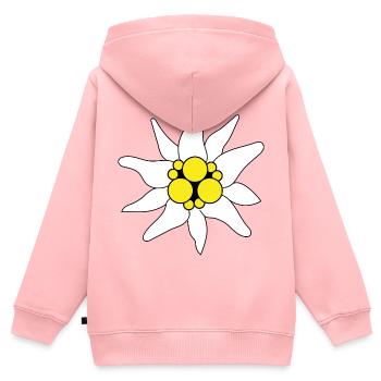 Edelweiss - Kinder Premium Organic Zip Hoodie - Rosa - Hinten - AI Model Kid Female (0cm)