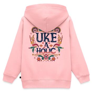 Uke-aholic - Kids Premium Organic Zip-up Hoodie - rose - Back - AI Model Kid Female (0cm)