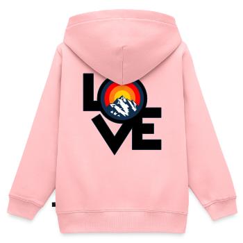 Ich Liebe Berge – I Love Mountains Retro Design - Kinder Premium Organic Zip Hoodie - Rosa - Hinten - AI Model Kid Female (0cm)