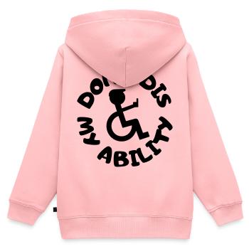 Leugne meine Behinderung nicht # - Kinder Premium Organic Zip Hoodie - Rosa - Hinten - AI Model Kid Female (0cm)