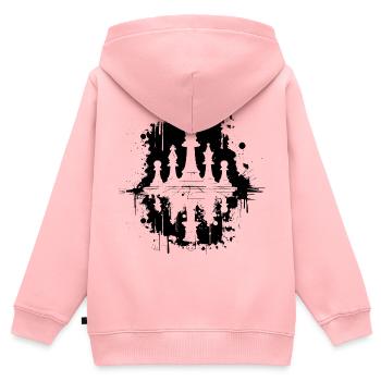 Schachfiguren Streetart - Kinder Premium Organic Zip Hoodie - Rosa - Hinten - AI Model Kid Female (0cm)